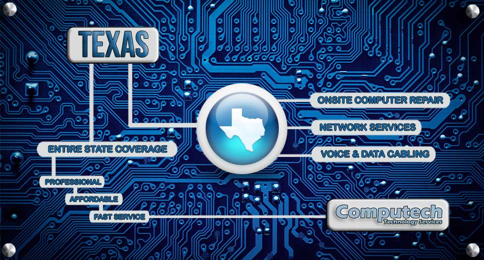 Texas Onsite Computer Repair, Printer, Network & Voice and Data Cabling Services