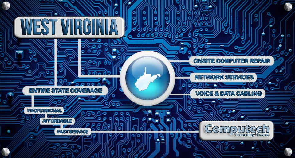 West Virginia Onsite PC Repair, Network, Voice and Data Cabling Services